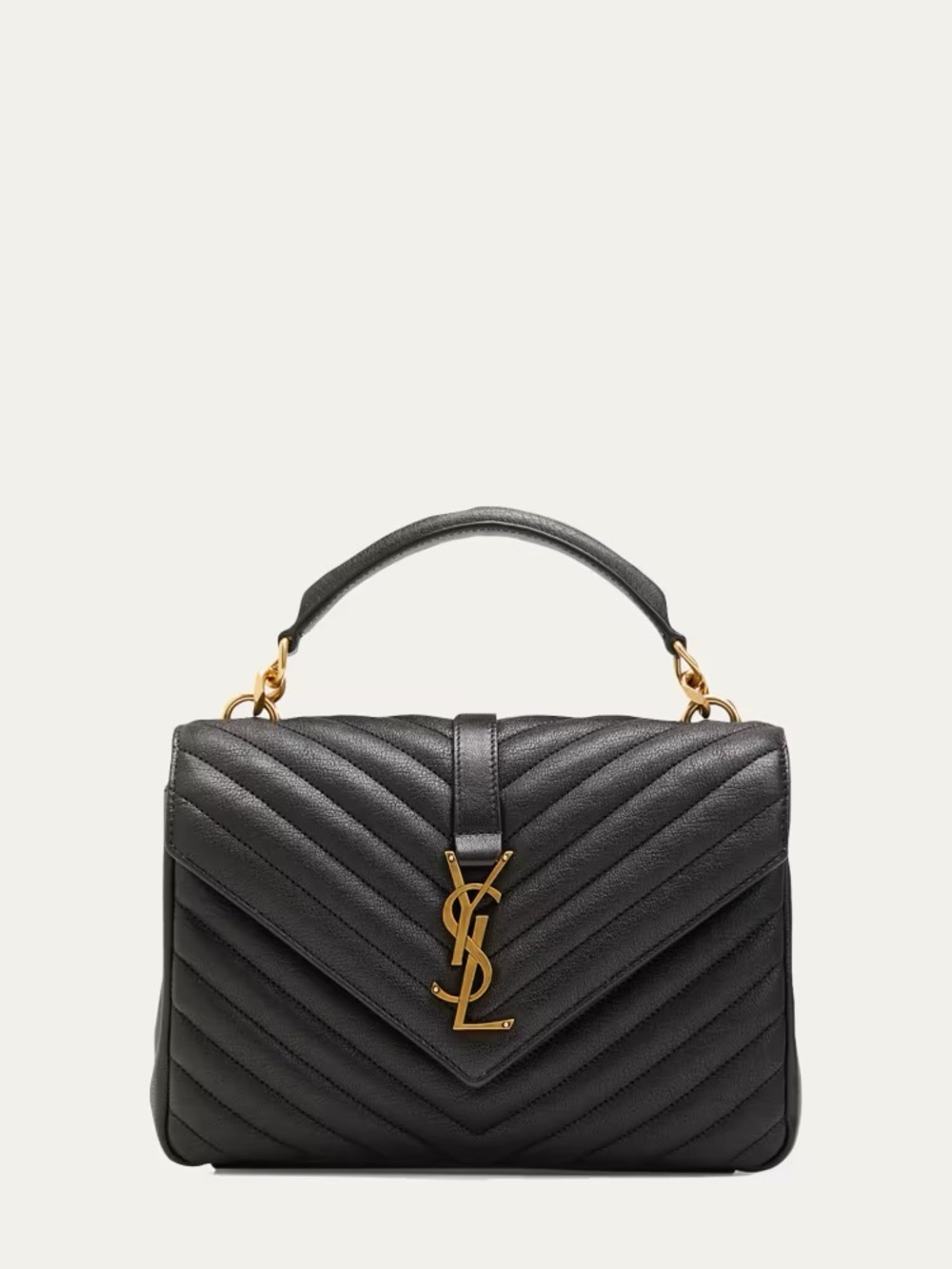 Saint Laurent College Medium Flap YSL Quilted Leather Bag